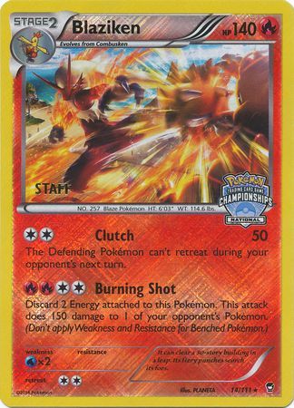 Blaziken (14/111) (Staff National Championship Promo) [XY: Furious Fists] | Odin's Place