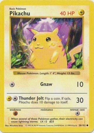 Pikachu (58/102) [Base Set Shadowless Unlimited] | Odin's Place