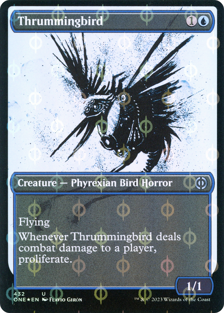 Thrummingbird (Showcase Ichor Step-and-Compleat Foil) [Phyrexia: All Will Be One] | Odin's Place