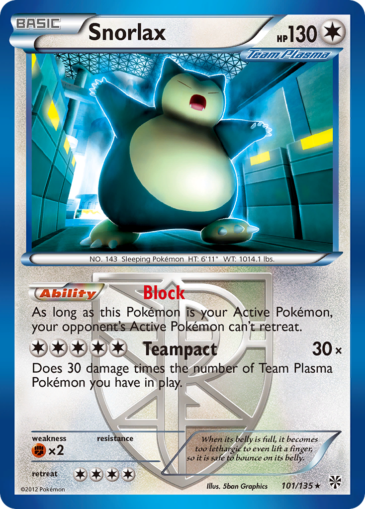 Snorlax (101/135) [Black & White: Plasma Storm] | Odin's Place