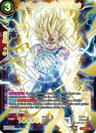 Glory-Obsessed Prince of Destruction Vegeta (Gold Stamped) (P-063) [Mythic Booster] | Odin's Place