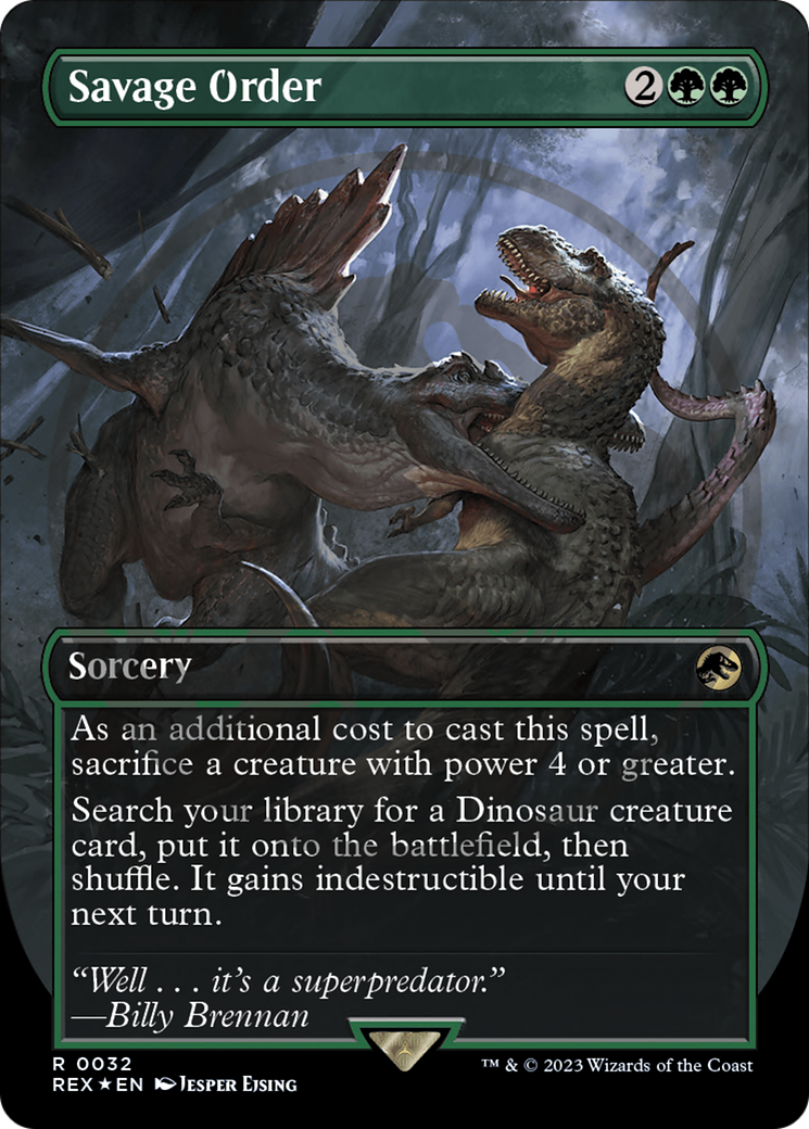 Savage Order (Emblem) (Borderless) [Jurassic World Collection Tokens] | Odin's Place