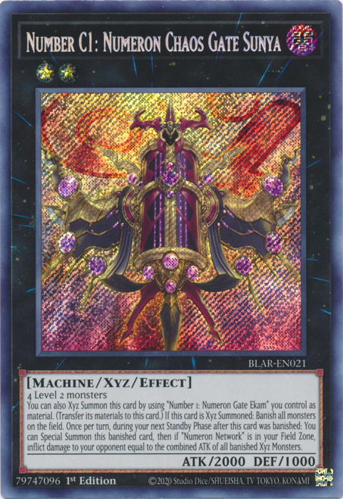 Number C1: Numeron Chaos Gate Sunya [BLAR-EN021] Secret Rare | Odin's Place