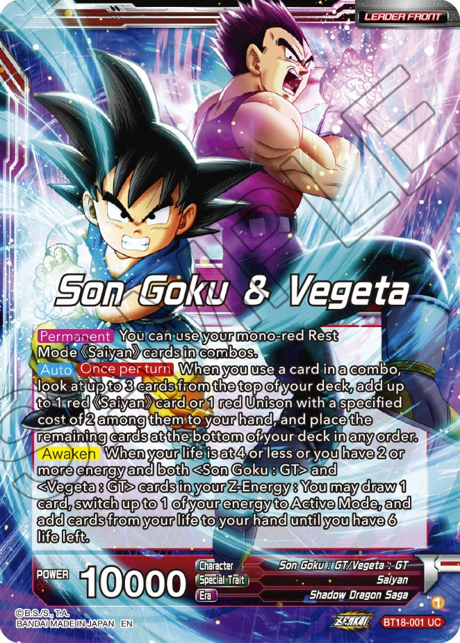 Son Goku & Vegeta // SS4 Son Goku & SS4 Vegeta, In It Together (BT18-001) [Dawn of the Z-Legends] | Odin's Place