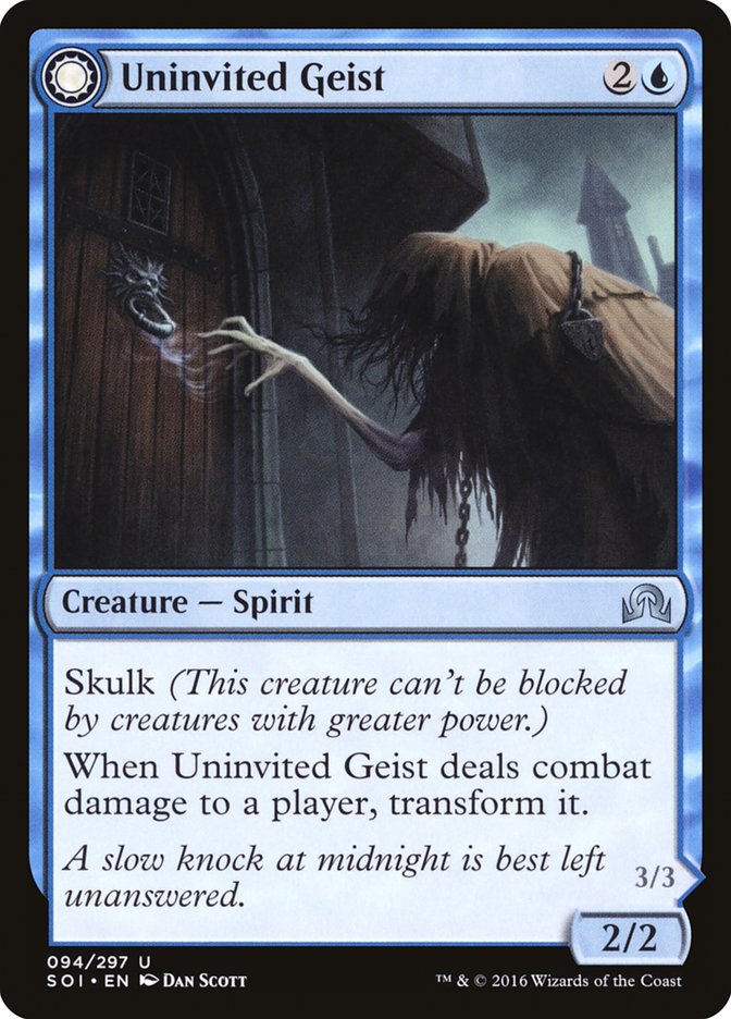 Uninvited Geist // Unimpeded Trespasser [Shadows over Innistrad] | Odin's Place