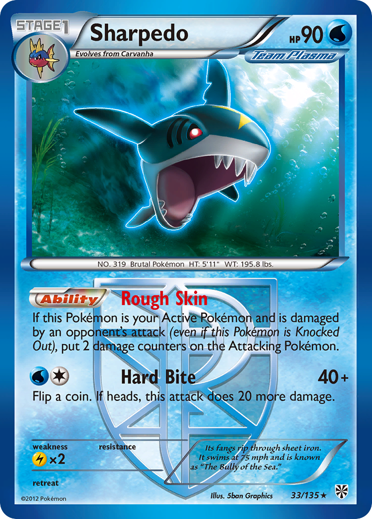 Sharpedo (33/135) [Black & White: Plasma Storm] | Odin's Place