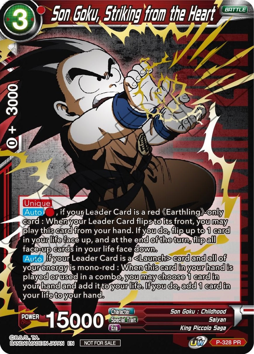 Son Goku, Striking from the Heart (Gold Stamped) (P-328) [Tournament Promotion Cards] | Odin's Place