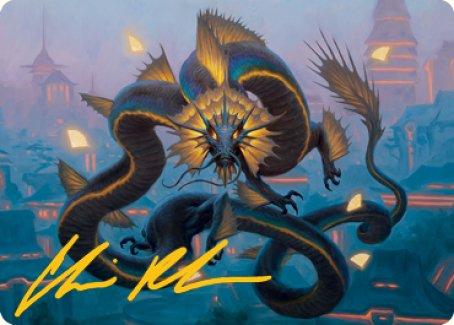 Ao, the Dawn Sky 1 Art Card (Gold-Stamped Signature) [Kamigawa: Neon Dynasty Art Series] | Odin's Place