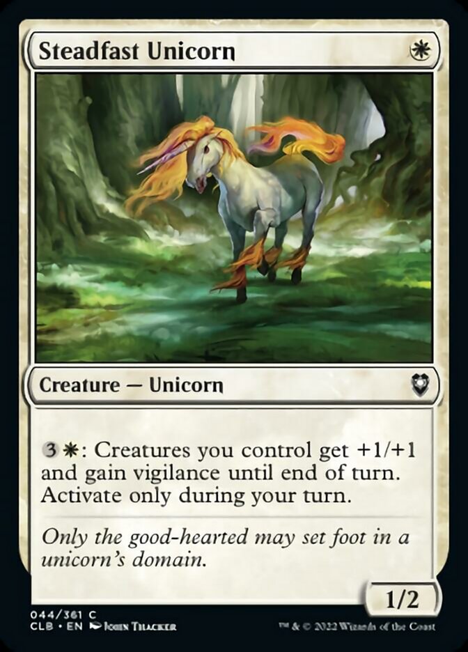 Steadfast Unicorn [Commander Legends: Battle for Baldur's Gate] | Odin's Place