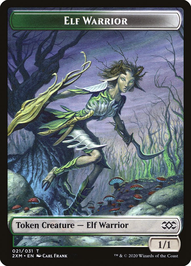 Golem // Elf Warrior Double-Sided Token [Double Masters Tokens] | Odin's Place