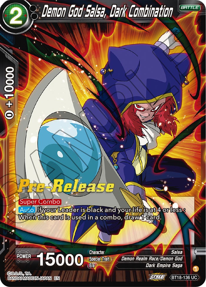 Demon God Salsa, Dark Combination (BT18-136) [Dawn of the Z-Legends Prerelease Promos] | Odin's Place