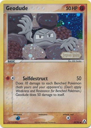Geodude (53/92) (Stamped) [EX: Legend Maker] | Odin's Place