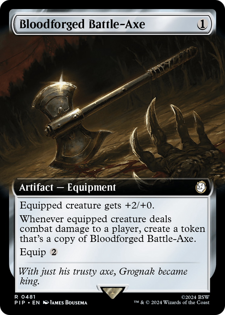 Bloodforged Battle-Axe (Extended Art) [Fallout] | Odin's Place