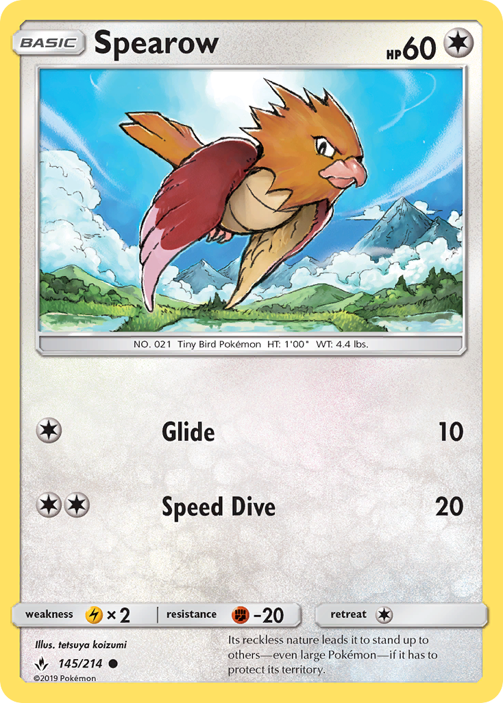 Spearow (145/214) [Sun & Moon: Unbroken Bonds] | Odin's Place
