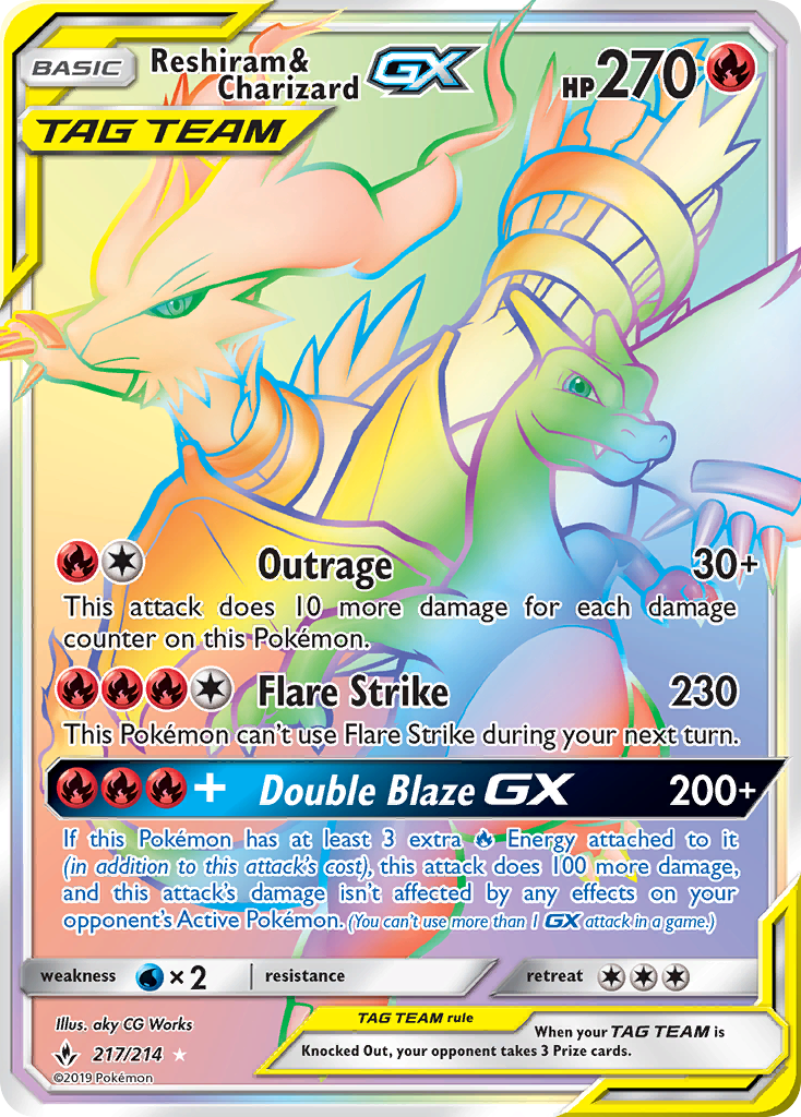 Reshiram & Charizard GX (217/214) [Sun & Moon: Unbroken Bonds] | Odin's Place