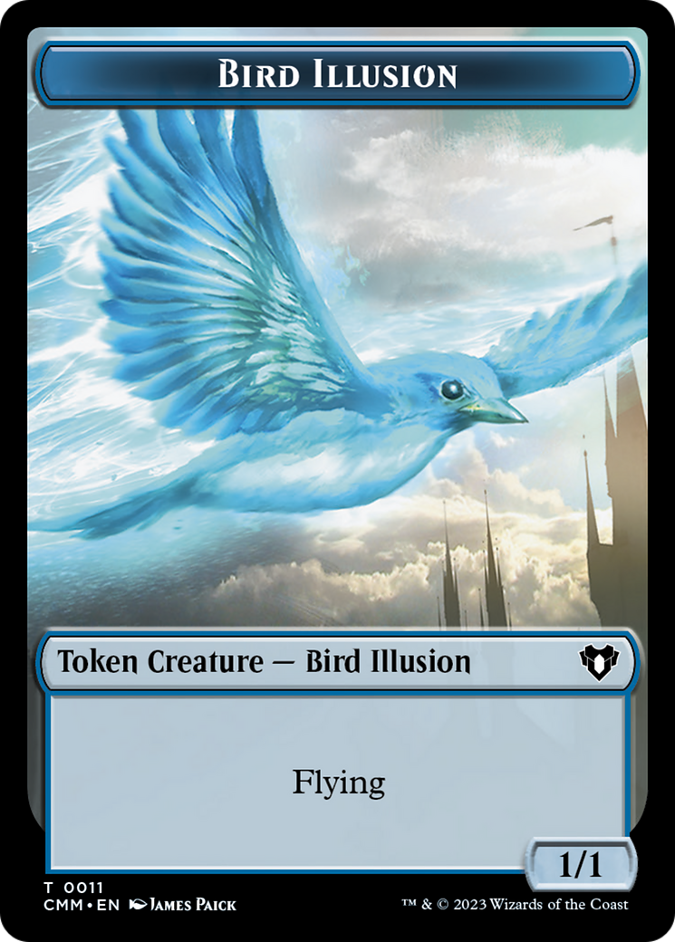 Bird // Bird Illusion Double-Sided Token [Commander Masters Tokens] | Odin's Place