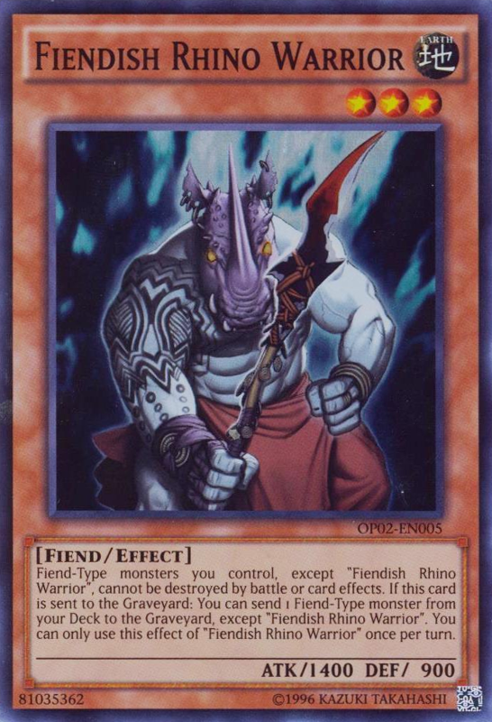 Fiendish Rhino Warrior [OP02-EN005] Super Rare | Odin's Place