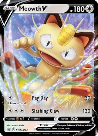 Meowth V (SWSH004) [Sword & Shield: Black Star Promos] | Odin's Place