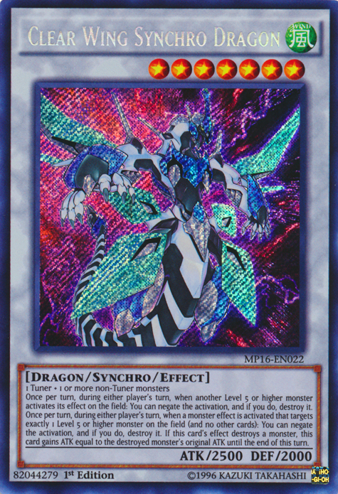 Clear Wing Synchro Dragon [MP16-EN022] Secret Rare | Odin's Place
