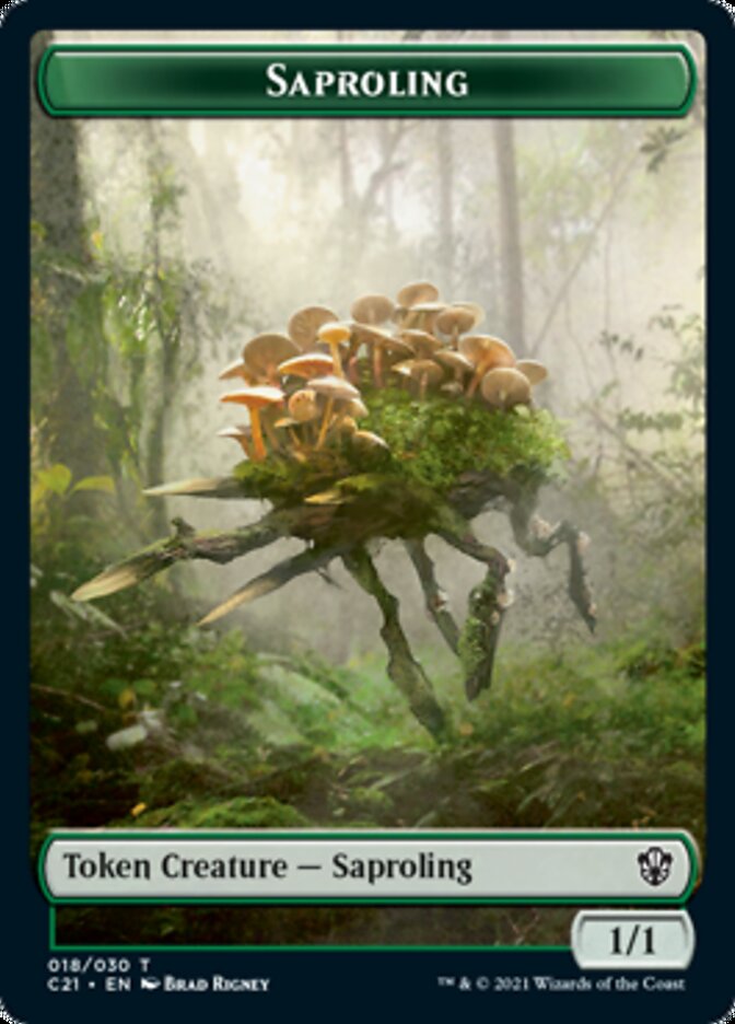 Food // Saproling Double-Sided Token [Commander 2021 Tokens] | Odin's Place