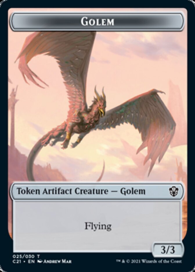 Golem (025) // Thopter Double-Sided Token [Commander 2021 Tokens] | Odin's Place