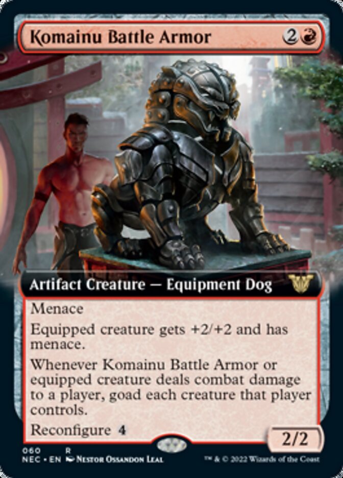 Komainu Battle Armor (Extended Art) [Kamigawa: Neon Dynasty Commander] | Odin's Place
