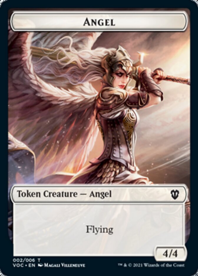 Angel // Clue Double-Sided Token [Innistrad: Crimson Vow Commander Tokens] | Odin's Place