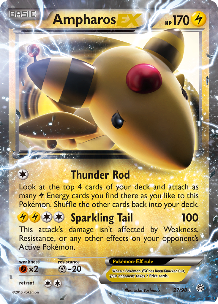 Ampharos EX (27/98) [XY: Ancient Origins] | Odin's Place
