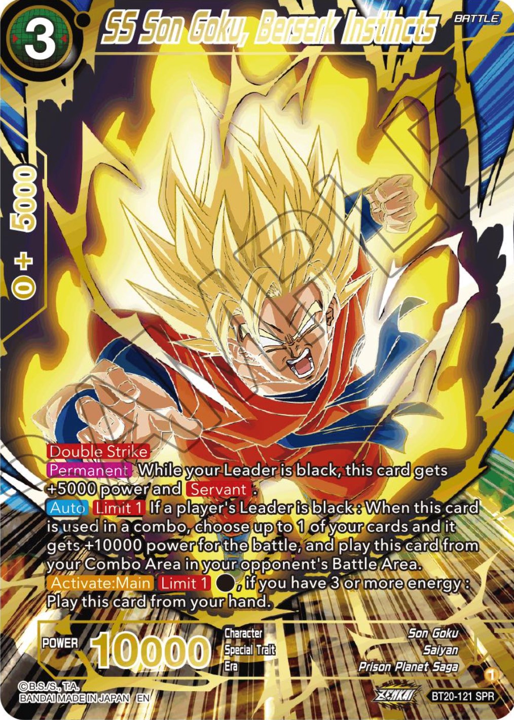 SS Son Goku, Berserk Instincts (SPR) (BT20-121) [Power Absorbed] | Odin's Place