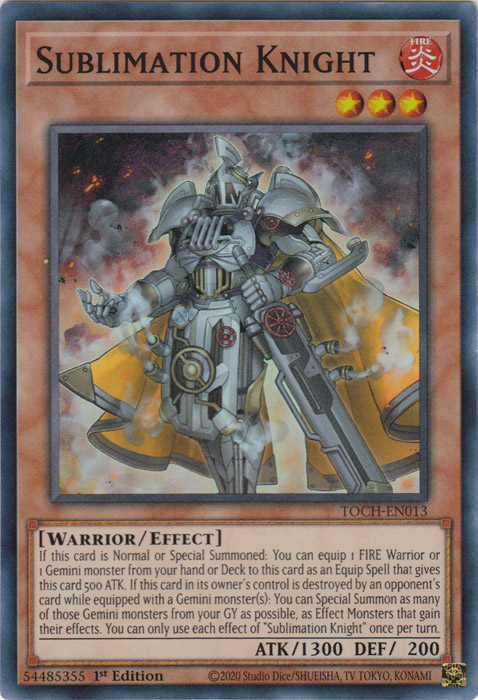 Sublimation Knight [TOCH-EN013] Super Rare | Odin's Place