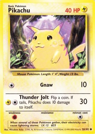 Pikachu (58/102) (Jumbo Card) [Base Set Unlimited] | Odin's Place