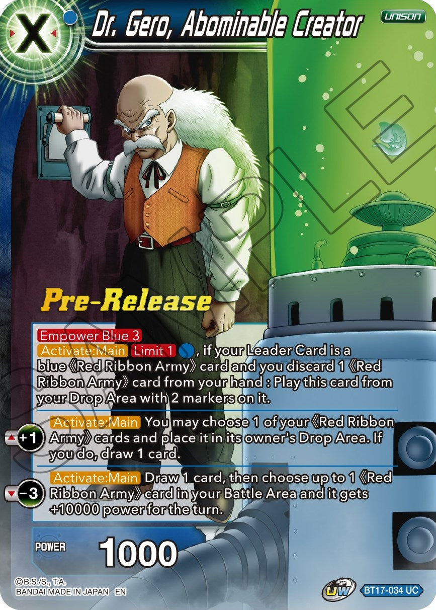 Dr. Gero, Abominable Creator (BT17-034) [Ultimate Squad Prerelease Promos] | Odin's Place