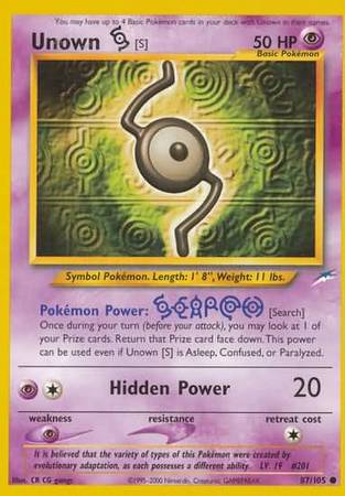 Unown [S] (87/105) [Neo Destiny Unlimited] | Odin's Place