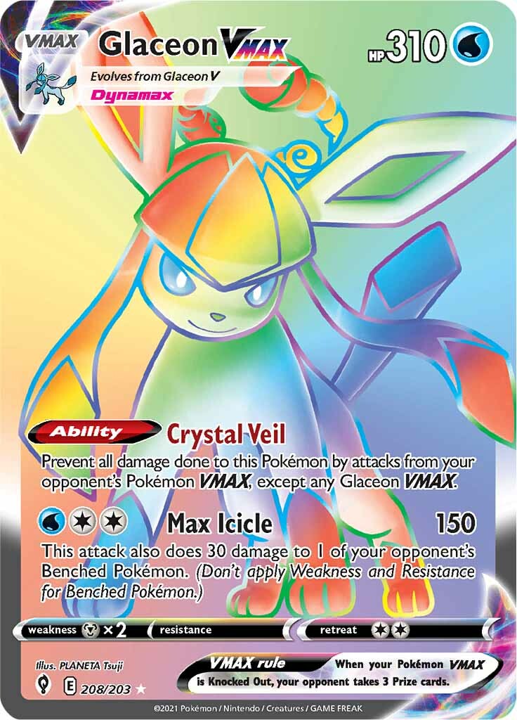 Glaceon VMAX (208/203) [Sword & Shield: Evolving Skies] | Odin's Place