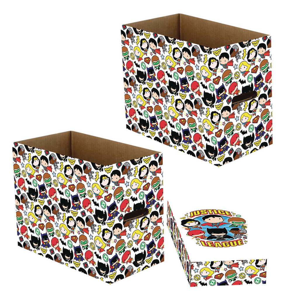 DC JUSTICE LEAGUE CHIBI 5PK SHORT COMIC STORAGE BOX | Odin's Place