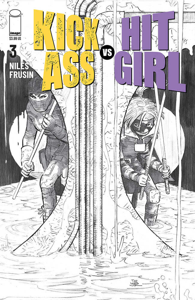 Kick-Ass vs Hit-Girl #3 (Of 5) Cover B Black & White Romita Jr (Mature) | Odin's Place