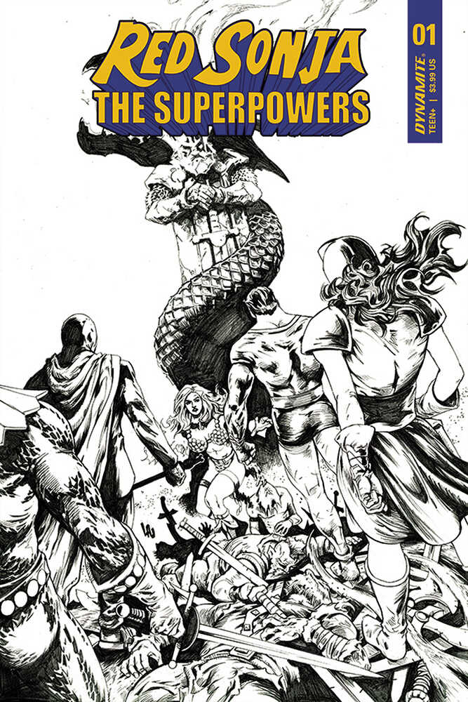 Red Sonja The Superpowers #1 15 Copy Lau Black & White Variant Edition | Odin's Place