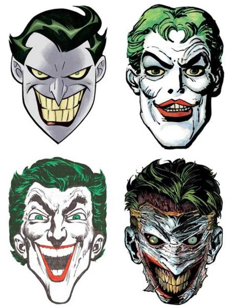 Batman Day 2023 - Joker Paper Masks Inc 1:1 (Set Of 4) (Free) | Odin's Place