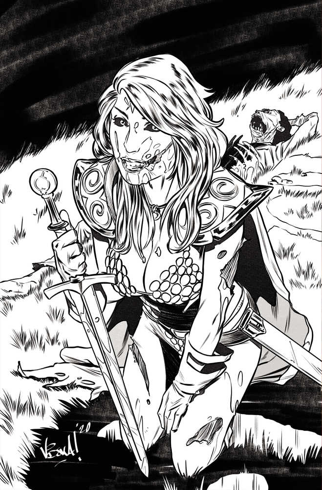Red Sonja The Superpowers #1 7 Copy Federici Zombie Black & White Virg | Odin's Place