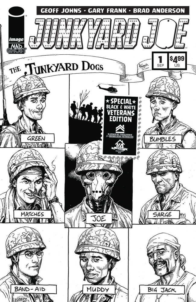 Junkyard Joe #1 Black & White Veterans Edition Cover E Frank | Odin's Place