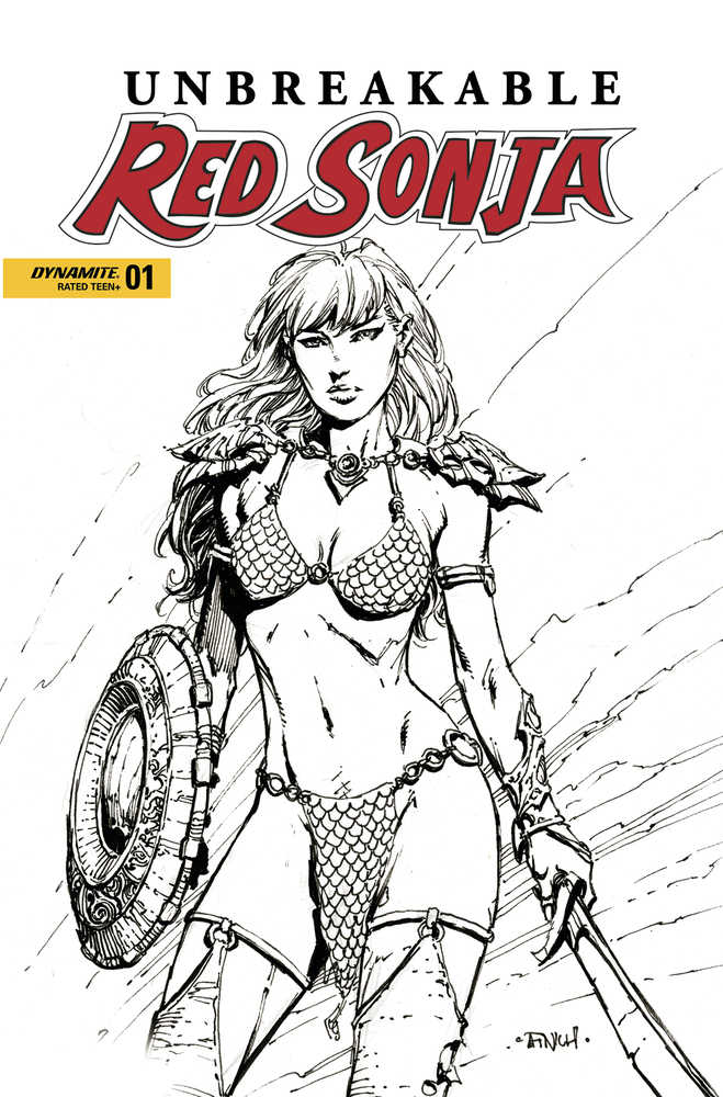 Unbreakable Red Sonja #1 Cover D Finch Black & White | Odin's Place