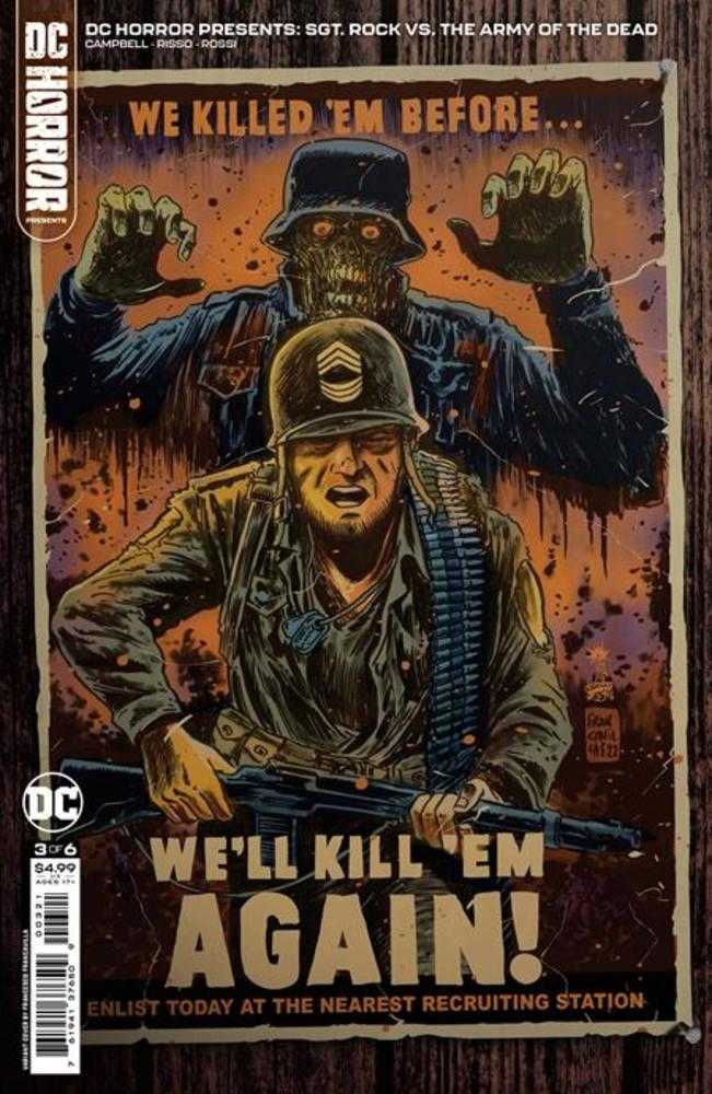 DC Horror Presents Sgt Rock vs The Army Of The Dead #3 (Of 6) Cover B Francesco Francavilla Card Stock Variant (Mature) | Odin's Place