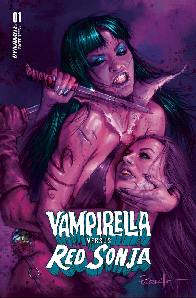 Vampirella vs Red Sonja #1 Cover R Foc Parrillo Ultraviolet | Odin's Place