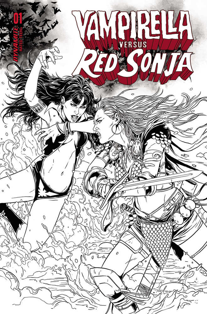 Vampirella vs Red Sonja #1 Cover U 7 Copy Foc Variant Edition Laming Black & White | Odin's Place