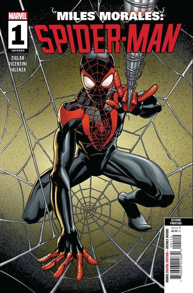 Miles Morales Spider-Man #1 2ND Printing Bagley Variant | Odin's Place