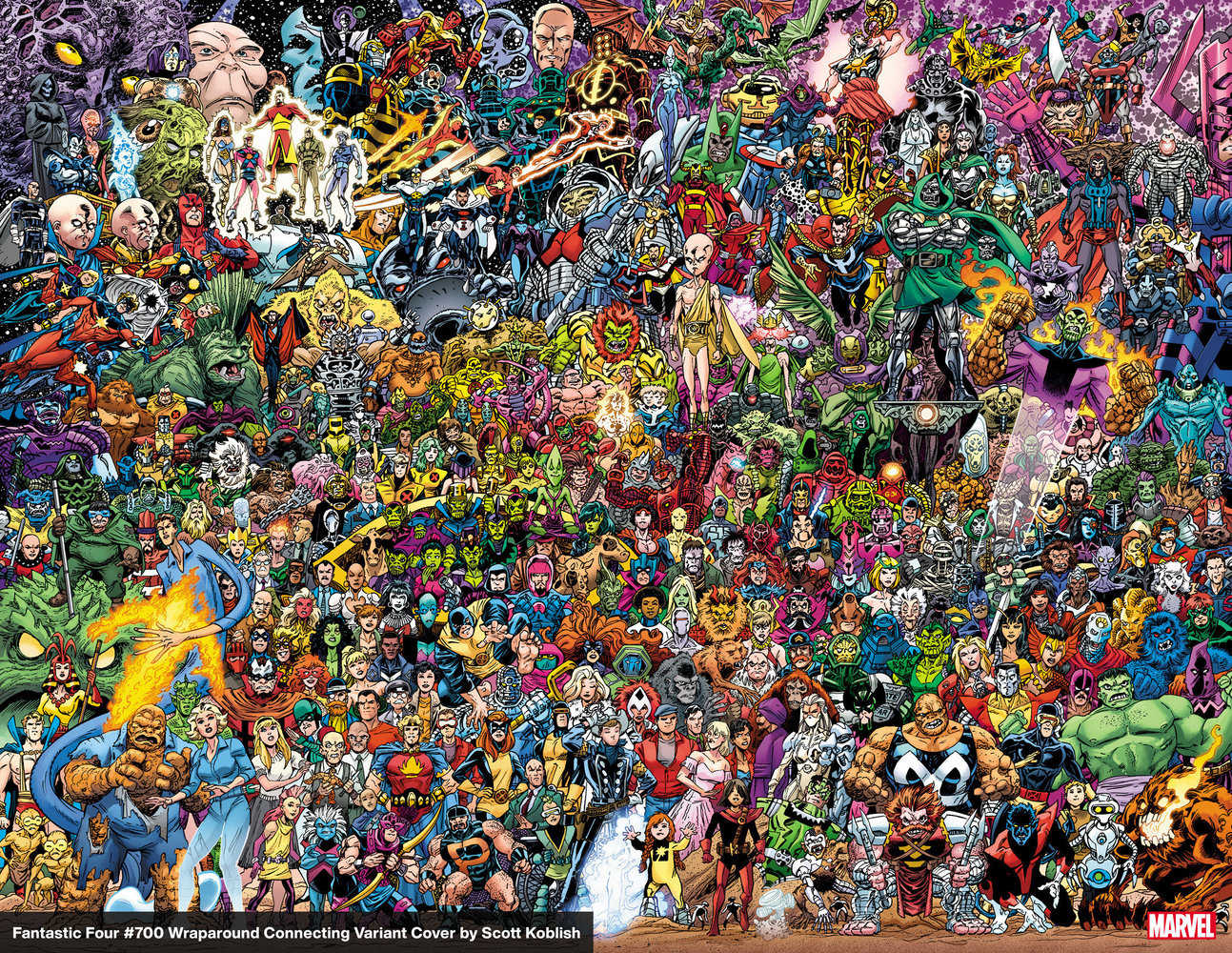 Fantastic Four 7 Scott Koblish Wraparound Connecting 700 Characters Variant | Odin's Place