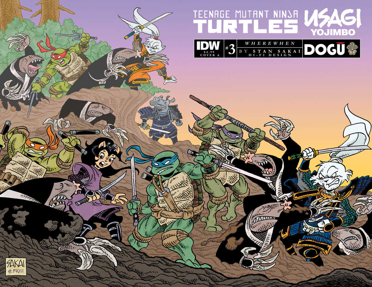 Teenage Mutant Ninja Turtles/Usagi Yojimbo: Wherewhen #3 Cover A (Sakai) | Odin's Place