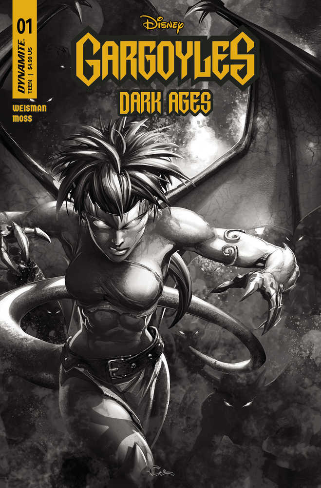 Gargoyles Dark Ages #1 Cover J 10 Copy Crain Black & White | Odin's Place