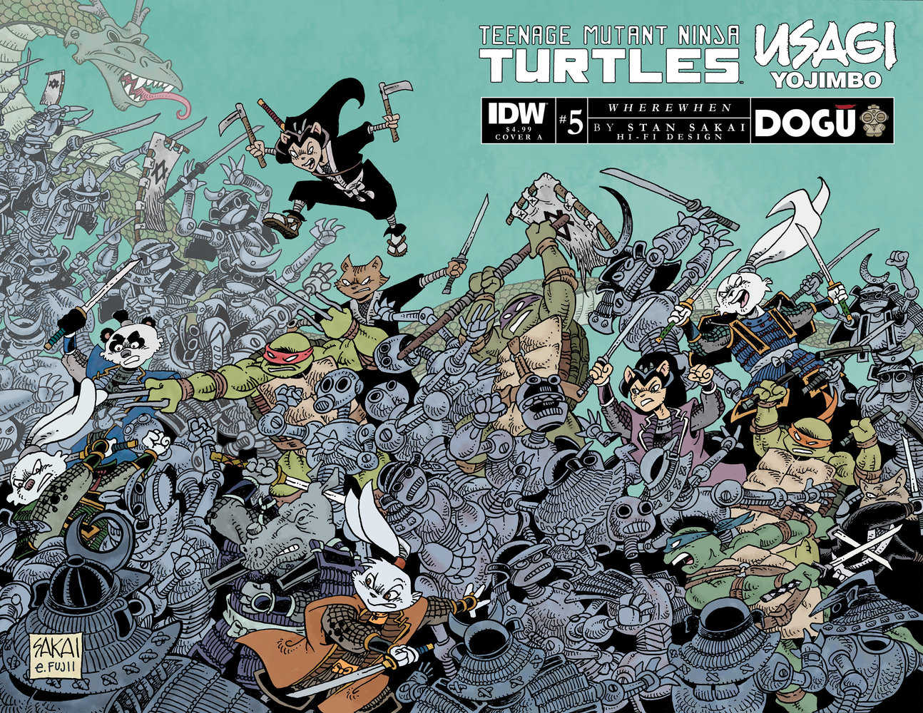 Teenage Mutant Ninja Turtles/Usagi Yojimbo: Wherewhen #5 Cover A (Sakai) | Odin's Place