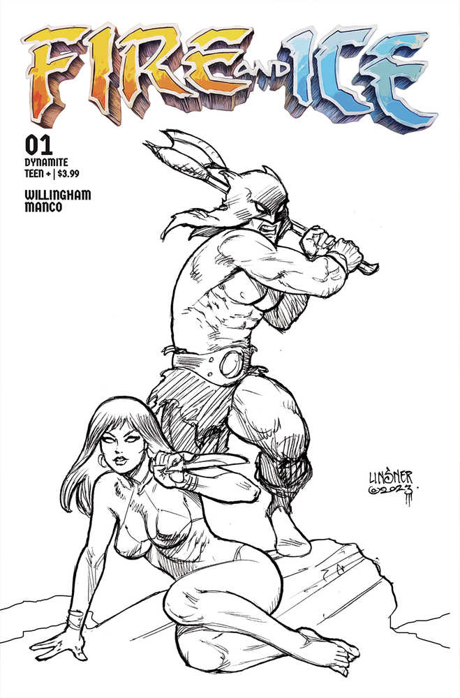 Fire And Ice #1 Cover H 15 Copy Variant Edition Linsner Line Art | Odin's Place